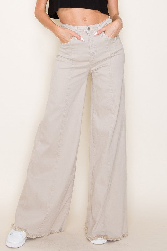 Front Seam Detailed High Waist Vintage Flare Leg Pants