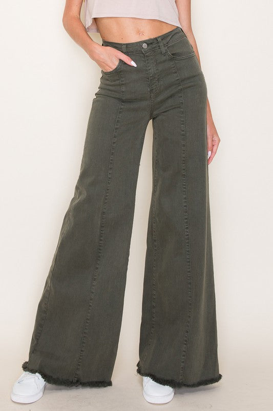 Stretch Denim High Waist Vintage Flare Leg Jeans