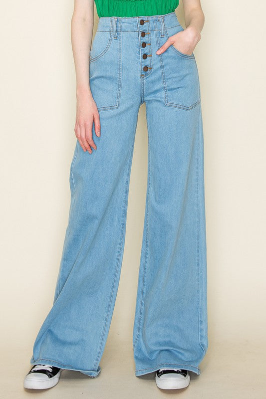 High Waist Vintage Flare Wide Leg Pants