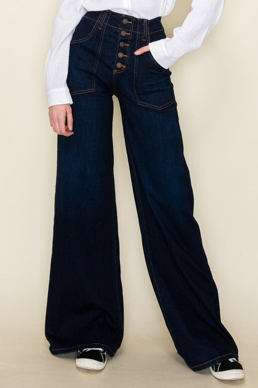 High Waist Vintage Flare Wide Leg Pants