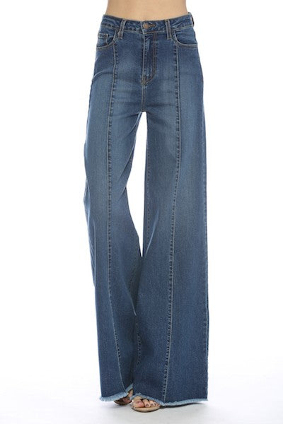 Light Wash Wide Leg Denim Pants