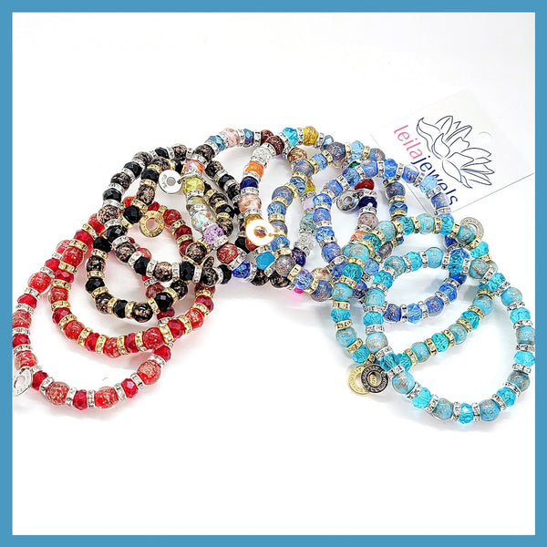 Luna Murano Crystal Stretch Bracelet